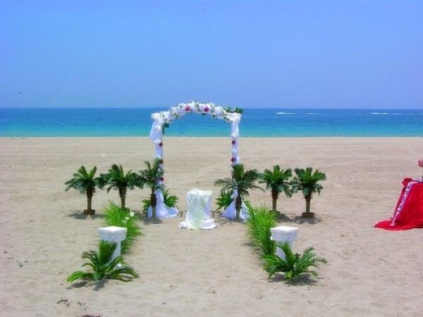 Красивое оформление пляжей на свадьбу 
