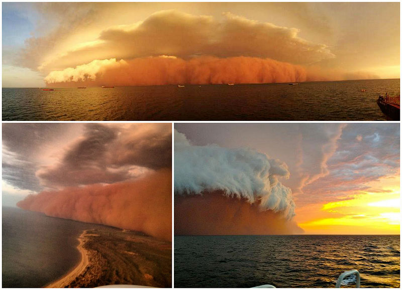 Причудливая пыльная буря на западном побережье Австралии 