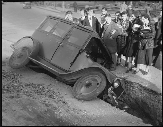 Автомобильные аварии в 30-е годы в Бостоне 