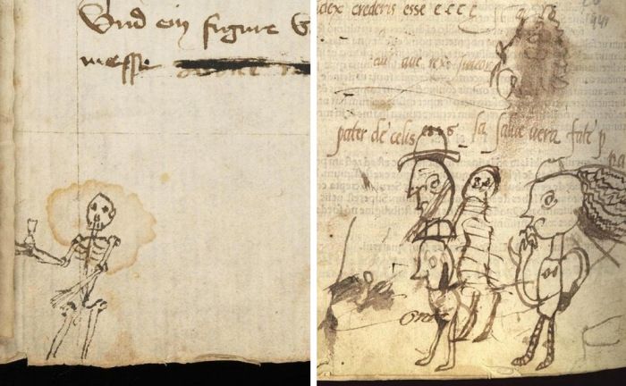 Каракули, нарисованные студентами в учебниках сотни лет назад 