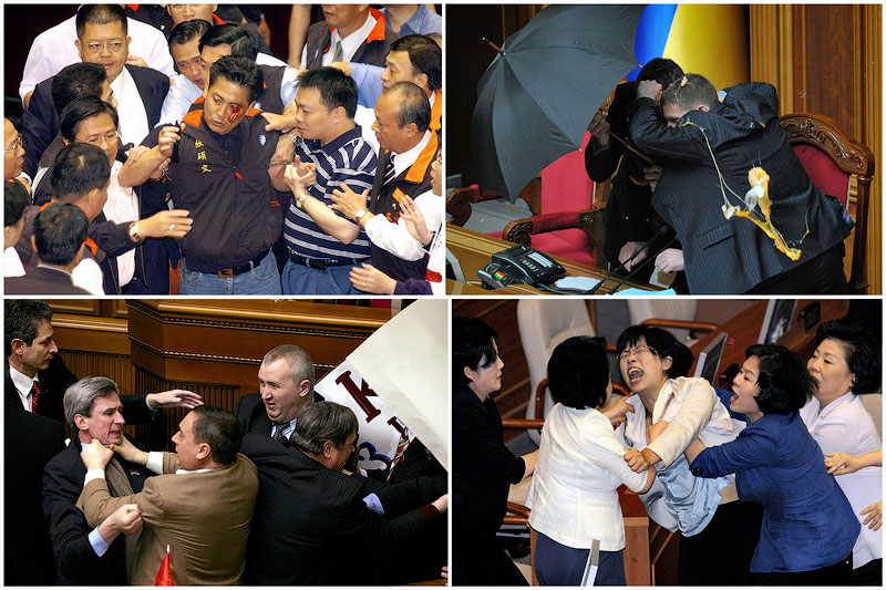  Драки в парламентах разных стран мира 