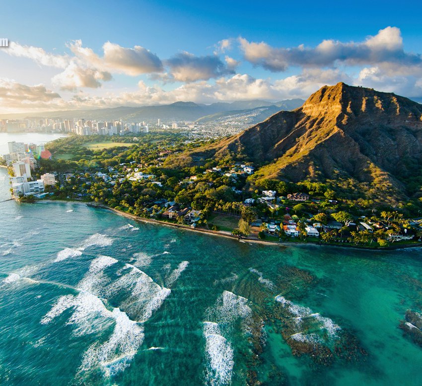 Гавайские острова с высоты птичьего полёта 