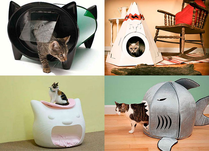 Креативные кошачьи домики 