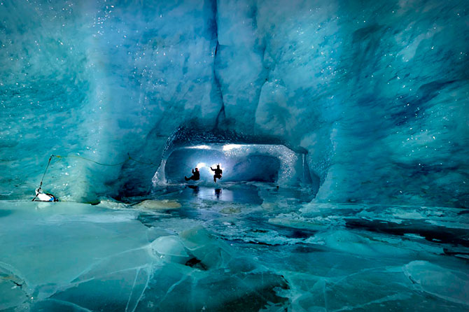 Ледяные пещеры ледника Горнер 