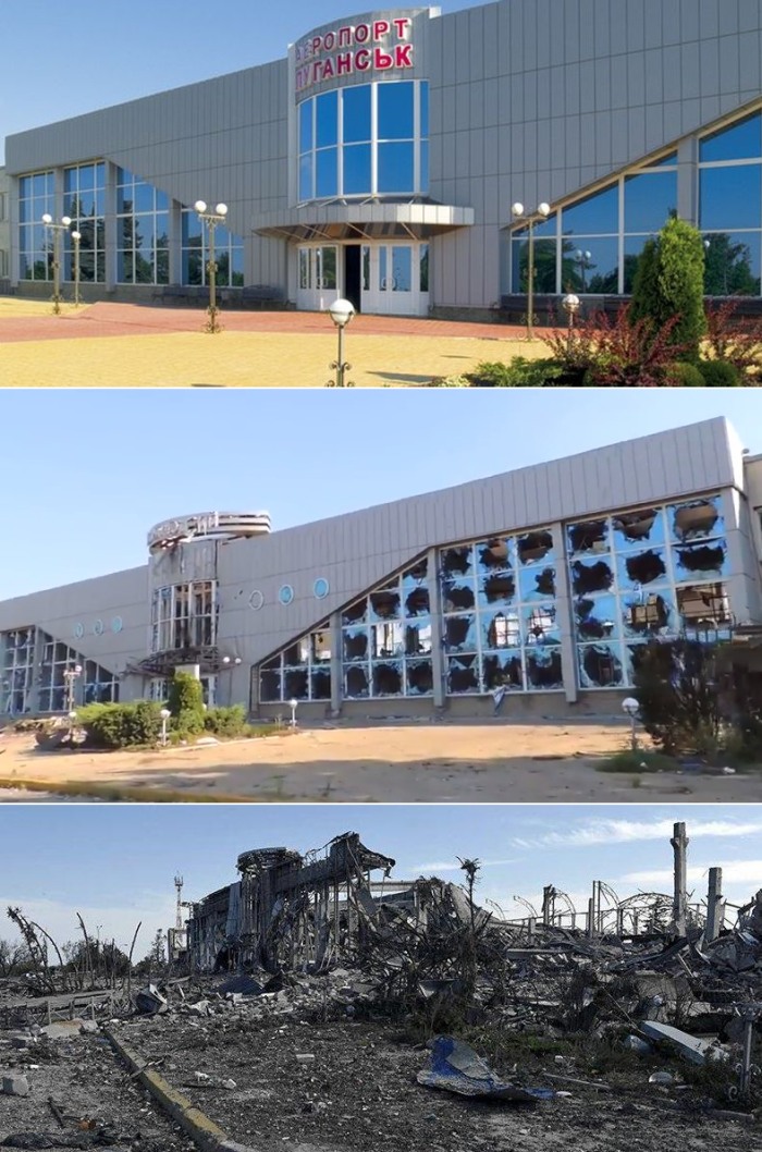 Аэропорт Луганска превратился в руины 