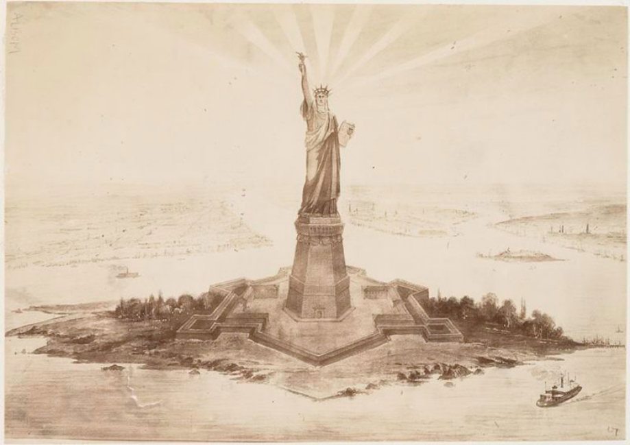 Редкие фото строительства Статуи Свободы 