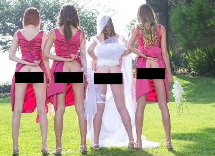 Новый тренд свадебных фото - голые попы 