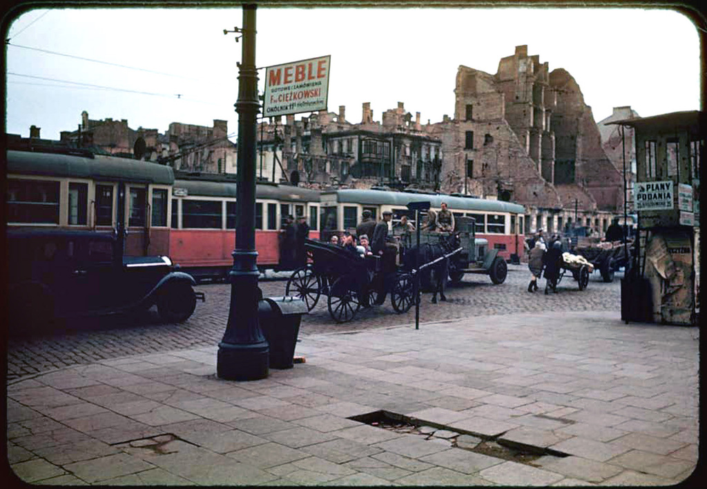  Варшава - город руин. 1947 год в цвете 